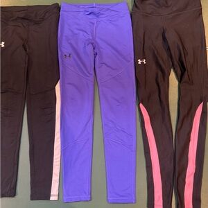 Under Armour Leggings Trio - Black, Purple, Pink